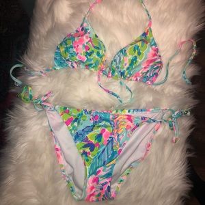 Lilly Pulitzer Tropic String Bikini Top bottom 4